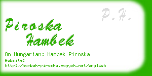 piroska hambek business card